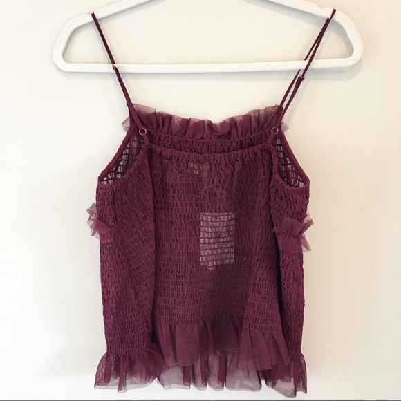 NWT ASOS Sheer Ruffle Spaghetti Strap Tank Top - Picture 3 of 6